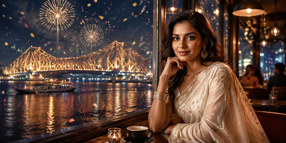 Vibrant Kolkata night with Howrah Bridge and casino entertainment